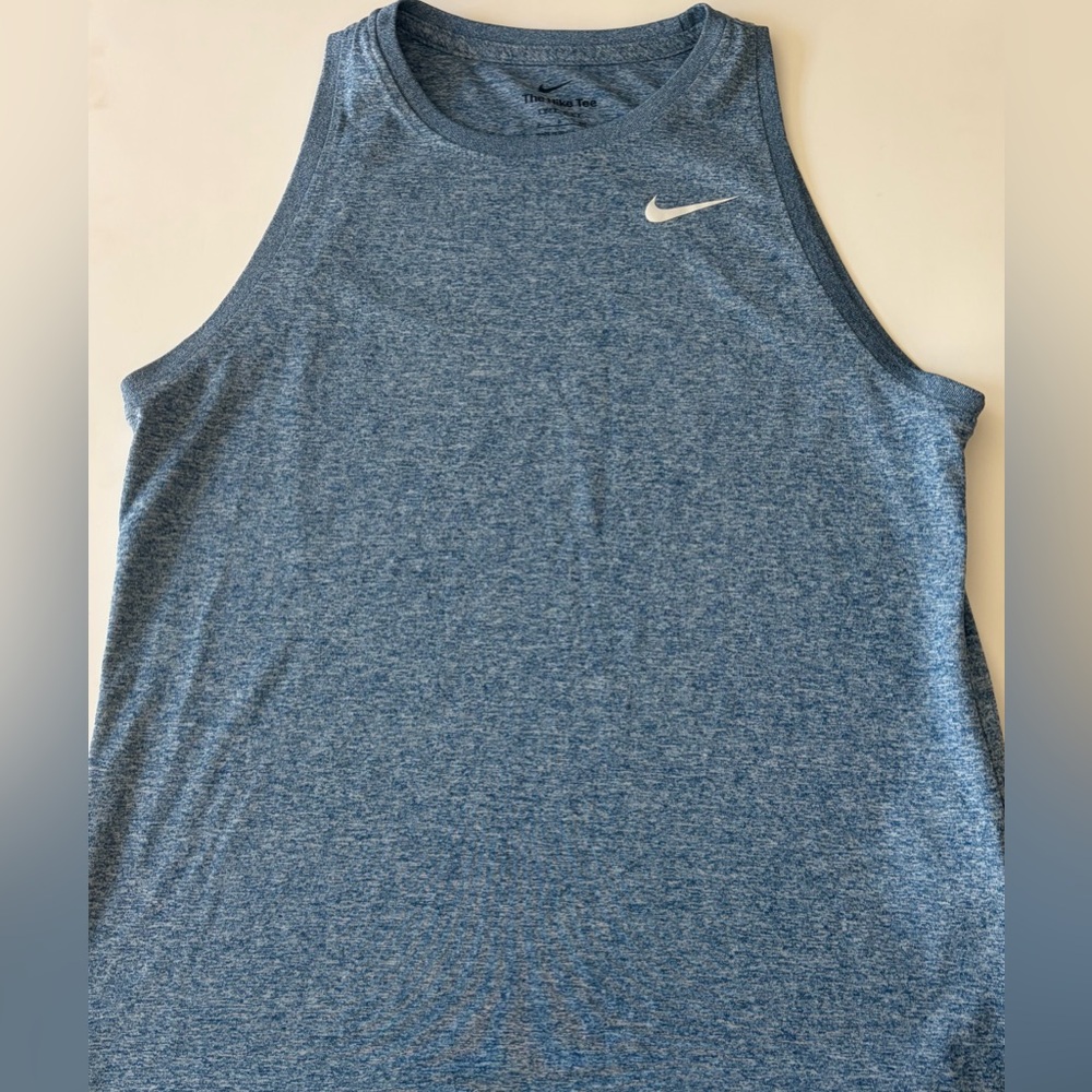 Nike Men’s Heathered Light Blue Athletic Tank Top